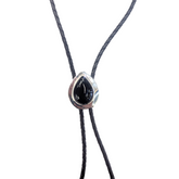 Estate: Sterling Silver Black Onyx Bolo Tie